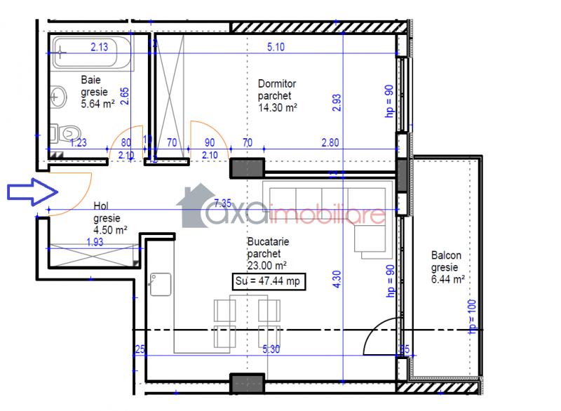 Apartament 2 camere de vanzare in Floresti